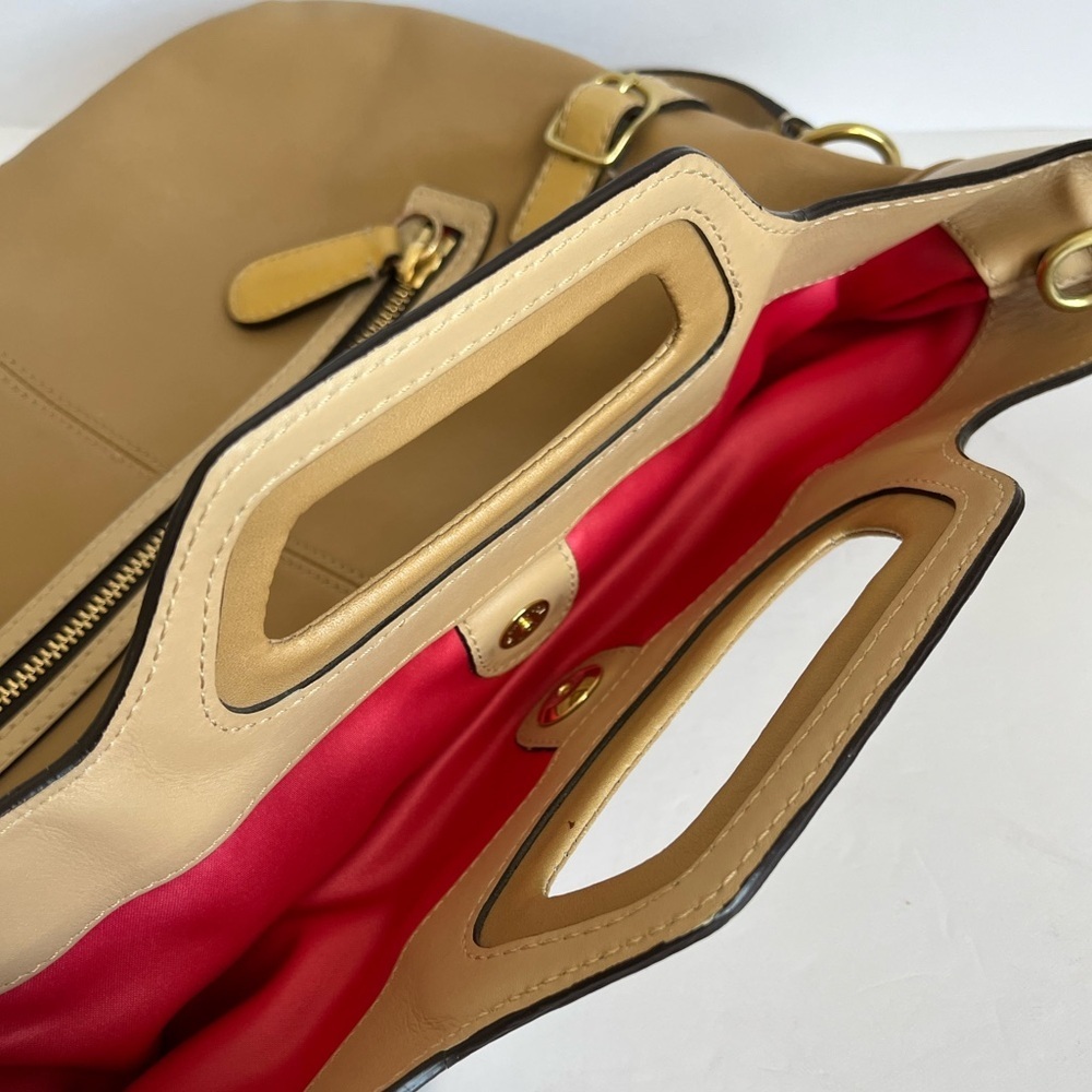 Coach Bonnie Tan Leather Foldover Convertible Bag - Picture 5 of 11
